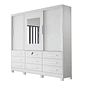 Guarda-Roupa Casal Athenas com Espelho 3 Portas 9 Gavetas Branco - Bianchi