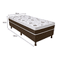 Cama Box Solteiro Conjugada 88x188x62 Malu Charm Marrom
