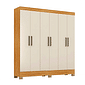 Guarda-Roupa Casal 6 Portas Pratico Cinamomo/Off White - Demobile