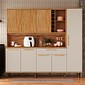 Kit de Cozinha Compacta 220 8 Portas 100% MDF Cecília Rio Doce - Amendoa/Off White Kit de Cozinha Compacta 220 8 Portas 100% MDF Cecília Rio Doce - Amendoa/Off White