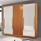 Guarda-Roupa Casal em MDF 6 Portas Bom Pastor Big Mary 2.7 - Natural/Off White/Ripado Guarda-Roupa Casal em MDF 6 Portas Bom Pastor Big Mary 2.7 - Natural/Off White/Ripado