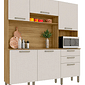 Armário de Cozinha Kit 6 Portas 2 Gavetas Ferrara Kits Paraná Freijo/Soft