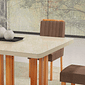 Mesa de Jantar Sentra 90x90 Tampo com Vidro, 04 cadeiras Nature/T3010 - Bom Pastor  Mesa de Jantar Sentra 90x90 Tampo com Vidro, 04 cadeiras Nature/T3010 - Bom Pastor