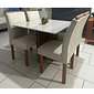 Sala de Jantar Mesa Salinas Tampo com Vidro 120x80 e 4 Cadeiras Londres - Cinamomo/Off White Sala de Jantar Mesa Salinas Tampo com Vidro 120x80 e 4 Cadeiras Londres - Cinamomo/Off White