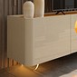 Rack Nobre 210 RK LD Pés Vidro TV 85 Polegadas Off White Gelius