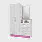Cômoda para Quarto com Espelho 2 Portas 3 Gavetas Notável Móveis NT5165 Branco/Rosa Cômoda para Quarto com Espelho 2 Portas 3 Gavetas Notável Móveis NT5165 Branco/Rosa