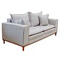 Sofá Búzios 3 Lugares 2,00m com Pillow – Assento em Espuma D33 e Pés de Madeira - Cinza - Design Sofá Búzios 3 Lugares 2,00m com Pillow – Assento em Espuma D33 e Pés de Madeira - Cinza - Design