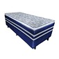 Cama Box Solteiro Conjugada 88x188x58 Macro Topazio Azul Com Pillow Top