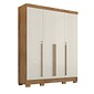 Guarda-roupa Casal Domus 4 Portas de Abrir e 3 Gavetas Rud Rack - Cedro/Areia