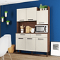 Armário de Cozinha Kit 6 Portas 2 Gavetas Modena  Nogueira/Off White - Kits Paraná Armário de Cozinha Kit 6 Portas 2 Gavetas Modena  Nogueira/Off White - Kits Paraná