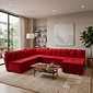 Sofá de Canto Malu com Chaise Fenix 4 Módulos Vermelho