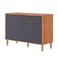 Balcão Esplêndida 120 2 Portas 2 Gavetas 100% MDF MGM Móveis - Cinamomo/Titanio