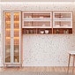 Cozinha Esplêndida Cristal 3 Módulos 270cm 100% MDF, Cristaleira Reflecta com LED - MGM Móveis - Cinamomo/Of White