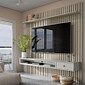 Painel Ripado Home 2.3 para TV até 75 Polegadas Detroit Off White/Gianduia - Tebarrot