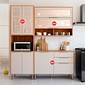 Cozinha Esplêndida Cristal 3 Módulos 100% MDF MGM Móveis - Cinamomo/Of White