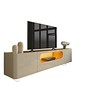 Rack Nobre 210 RK LD Pés Vidro TV 85 Polegadas Off White Gelius