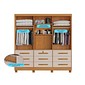 Guarda-Roupa Casal 100% MDF Athenas com Espelho 3 Portas 9 Gavetas Nature/Off White - Bianchi