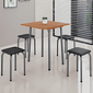 Conjunto Mesa Dobrável Soma Luana 68×68 cm com 4 Banquetas - Preto Prata / Cinamomo Conjunto Mesa Dobrável Soma Luana 68×68 cm com 4 Banquetas - Preto Prata / Cinamomo