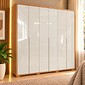 Guarda-roupa 6 Portas Abrir 6 Gavetas Robel Concept 2.7 Liso com Pés - Freijó/Off White