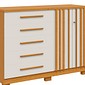 Cômoda Bella 100% MDF 5 Gavetas com Sapateira ACP - Cinamomo/Off White