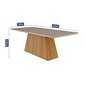 Sala de Jantar Mesa Helena com 8 Cadeiras Juliana  100% MDF 210X100 Retangular Cinamomo/Off White - Cimol