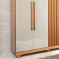 Guarda Roupa Casal Divine Plus 06 portas 100% MDF Naturalle/Off White Ripado - Bom Pastor Guarda Roupa Casal Divine Plus 06 portas 100% MDF Naturalle/Off White Ripado - Bom Pastor
