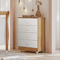 Cômoda Soft 4 Gavetas 100% MDF Tigus 63,7cm - Branco/Amadeirado
