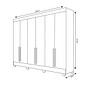 Guarda-roupa Casal 100% MDF Bianca 6 Portas 230cm Bianchi - Branco/Nature Guarda-roupa Casal 100% MDF Bianca 6 Portas 230cm Bianchi - Branco/Nature