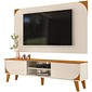 Combo Painel Duna 1.82 Suspensão + Rack Bancada para TV até 65 Polegadas - Cinamomo/Off White
