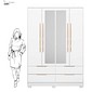 Guarda-roupa Casal Domo 4 Portas com Espelho 157cm Demóbile - Branco