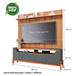 Rack Moema com Painel 1.8 Trend Ripado para TV 70 Polegadas em MDF Permóbili - Nature/Chumbo