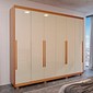 Guarda-Roupa Casal em MDF 6 Portas Bom Pastor Mary Naturall com Off White Guarda-Roupa Casal em MDF 6 Portas Bom Pastor Mary Naturall com Off White