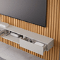 Painel Ripado para TV 65 Polegadas em MDF Permóbili Maragogi 185cm Nature/Off White Painel Ripado para TV 65 Polegadas em MDF Permóbili Maragogi 185cm Nature/Off White