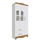 Guarda-Roupa Infantil 100% MDF 3 Portas Moveis Peroba Lisi Branco Brilho/Amêndoa Guarda-Roupa Infantil 100% MDF 3 Portas Moveis Peroba Lisi Branco Brilho/Amêndoa