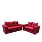 Conjunto de Sofá 3 e 2 Lugares Malu Estofados Delta - Vermelho Conjunto de Sofá 3 e 2 Lugares Malu Estofados Delta - Vermelho