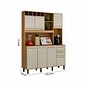 Armário de Cozinha Kit 7 Portas 2 Gavetas Valdemóveis Granada Cinamomo/Off White Armário de Cozinha Kit 7 Portas 2 Gavetas Valdemóveis Granada Cinamomo/Off White