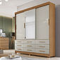 Guarda Roupa Casal com Espelho 3 Portas 9 Gavetas Buriti Cumaru/Fendi - Novo Horizonte Guarda Roupa Casal com Espelho 3 Portas 9 Gavetas Buriti Cumaru/Fendi - Novo Horizonte