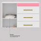 Cômoda Montevideu com 4 Gavetas e 1 Porta Demobile Branco/Branco/Rosa Cômoda Montevideu com 4 Gavetas e 1 Porta Demobile Branco/Branco/Rosa