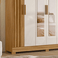 Guarda Roupa Casal Valênça 6 Portas Ripado com Espelho Freijo/Off White Moval Guarda Roupa Casal Valênça 6 Portas Ripado com Espelho Freijo/Off White Moval