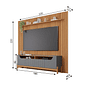 Rack com Painel 2.3 Ripado para TV 75 Polegadas em MDF Permóbili Moema Nature/Grafite