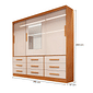 Guarda-Roupa Casal Athenas com Espelho 3 Portas 9 Gavetas Nature/Off White - Bianchi