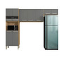 Cozinha Compacta 3 Peças Parana Versalhes Freijo/Gris Cozinha Compacta 3 Peças Parana Versalhes Freijo/Gris