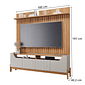 Rack Moema com Painel 1.8 Trend Ripado para TV 70 Polegadas em MDF Permóbili - Nature/Off White