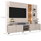 Estante Home Para TV 55 Polegadas com LED e Rodízios Lukaliam Cross Off White/Amêndoa  Estante Home Para TV 55 Polegadas com LED e Rodízios Lukaliam Cross Off White/Amêndoa