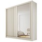 Guarda-Roupas Casal 2 Portas de Correr com Espelho Lugano 100% MDF Europa Móveis Off White