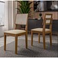 Conjunto Mesa 6 Cadeiras Safira 160x90cm Dobue - Imbuia/Branco Off - Tampo MDF/Vidro - Cadeira Estofada Linho Areia