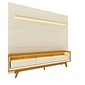 Painel Royal 220 Com Rack Requinte 212 LED Rodízios Off White Naturale Gelius