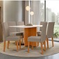 Mesa Helo Nova 160x90 com Vidro 6 Cadeiras Freijo Off White - Poliman