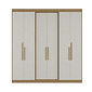 Guarda-Roupa 6 Portas PH1804 Herval com Pés – Carvalho Vermontt / Off White 