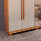 Guarda-Roupa Casal Com Espelho Em MDF 6 Portas Bom Pastor Primore Naturall/Off White Guarda-Roupa Casal Com Espelho Em MDF 6 Portas Bom Pastor Primore Naturall/Off White
